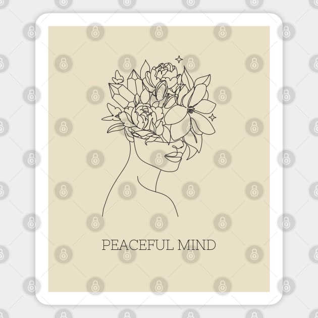 Peaceful mind girl draw Magnet by redsunflower